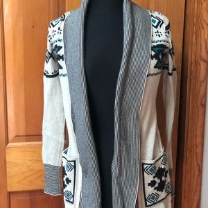 Aztec print cardigan